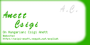 anett csigi business card